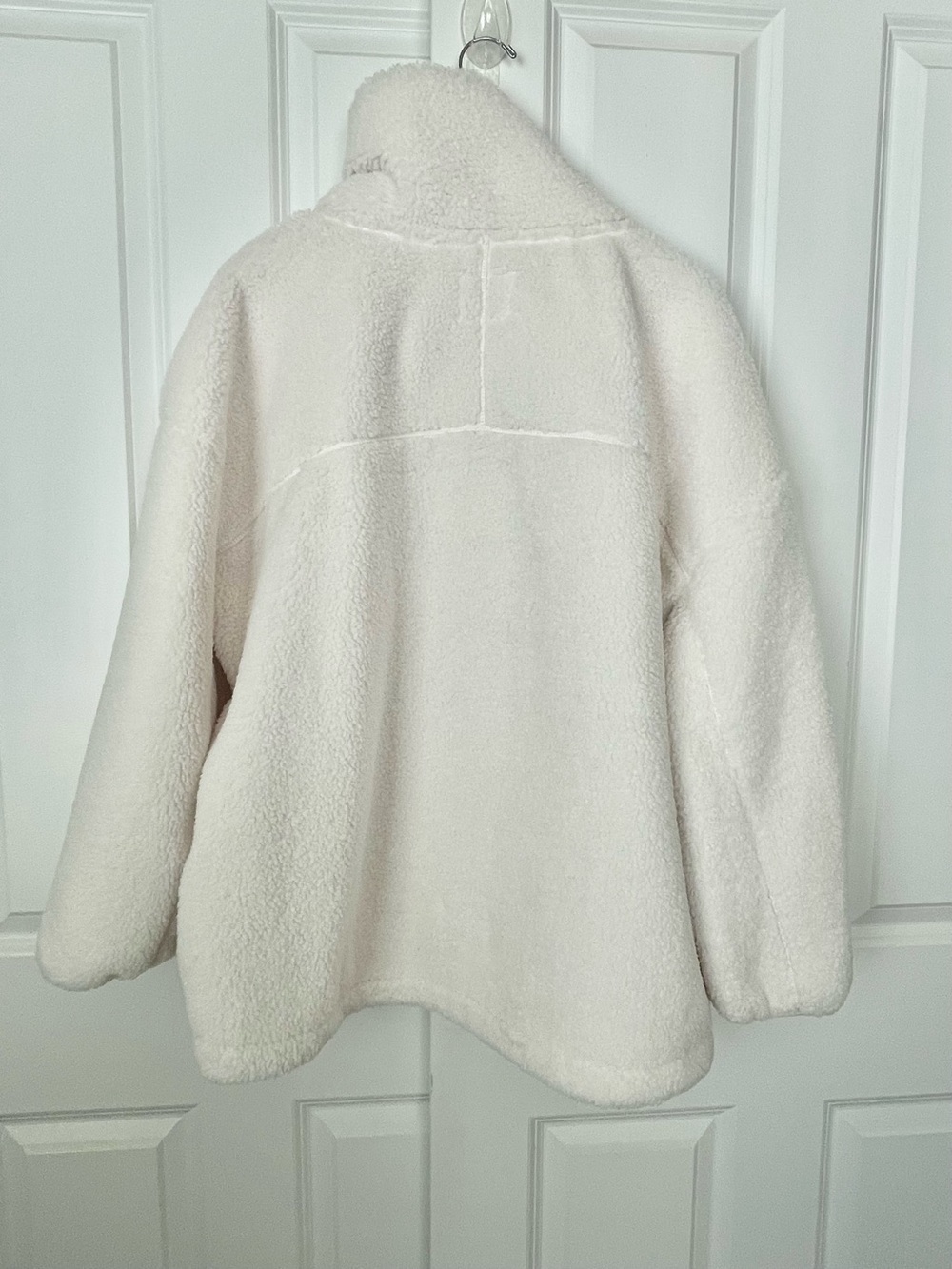 Abercrombie Fitch Soft AF Sherpa Teddy Zip Jacket XXL Women’s Ivory Cream - Picture 6 of 11